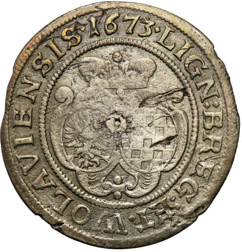 Śląsk, ks. legnicko-brzesko-wołowskie - Luise von Anhalt (1673-1680). 6 krajcarów 1673, Brzeg